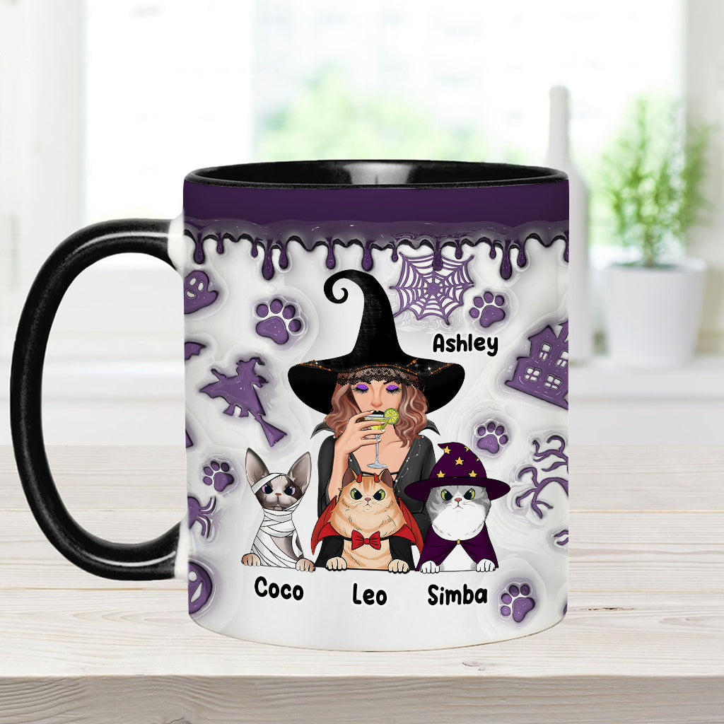 Crazy Cat Witch - Personalized Witch Accent Mug