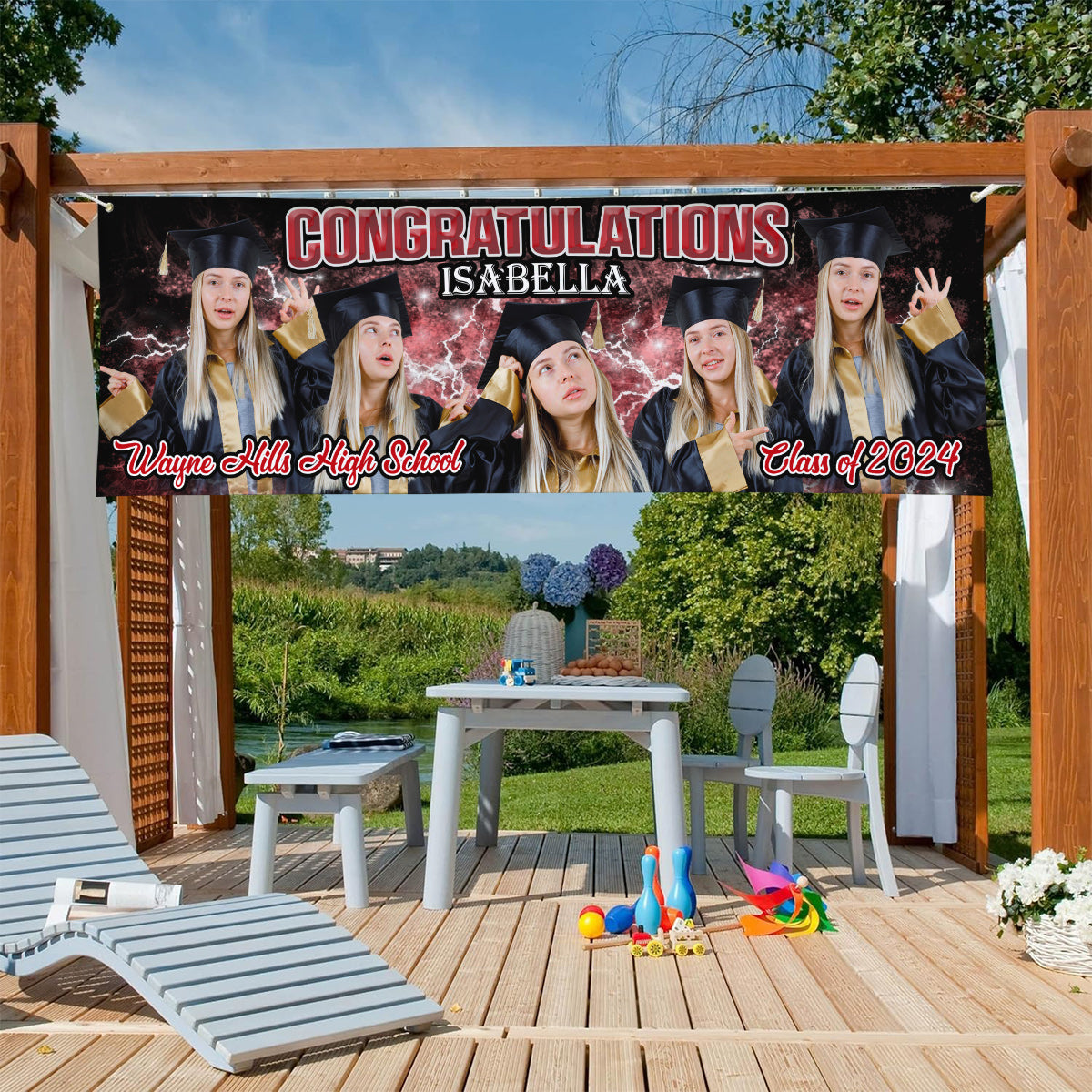 Félicitations - Bannière de remise de diplômes personnalisée