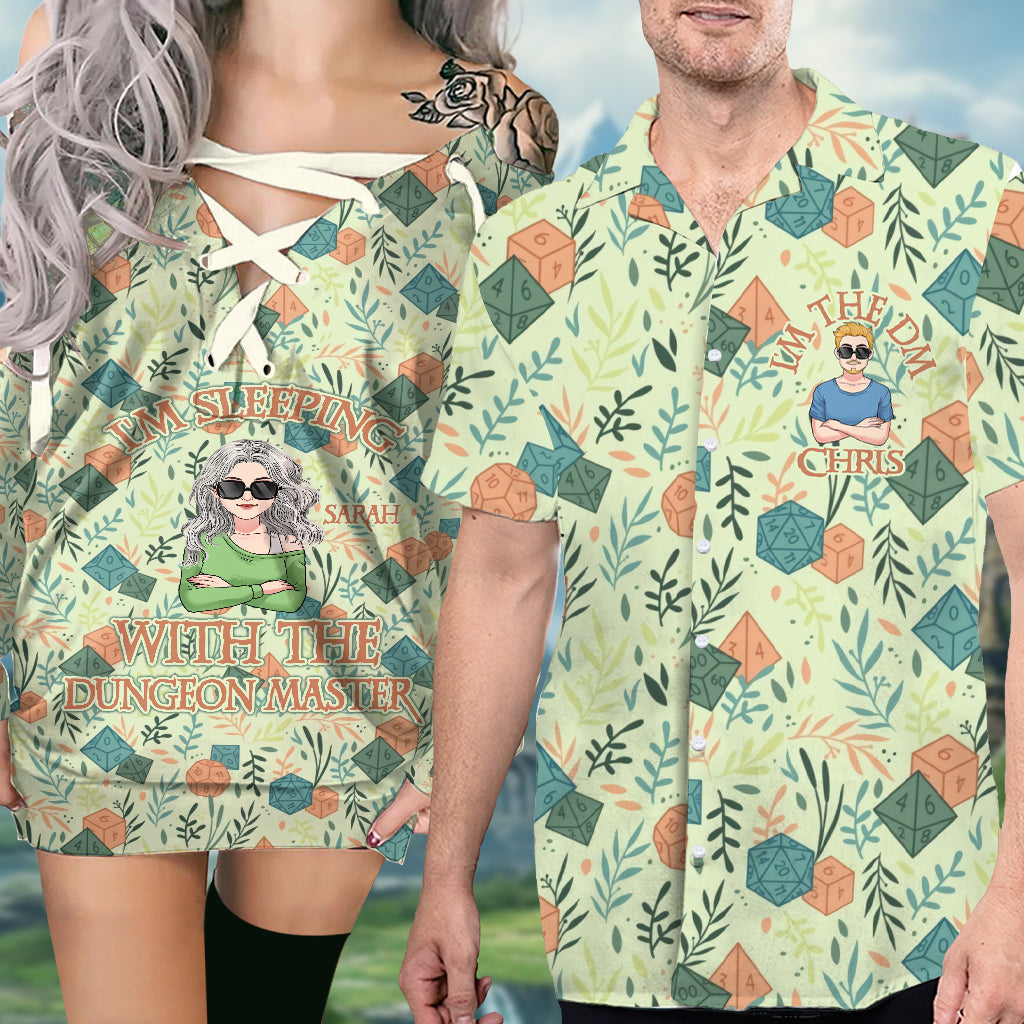 Je dors avec le maître du donjon - Robe RPG personnalisée à épaules dénudées et manches longues