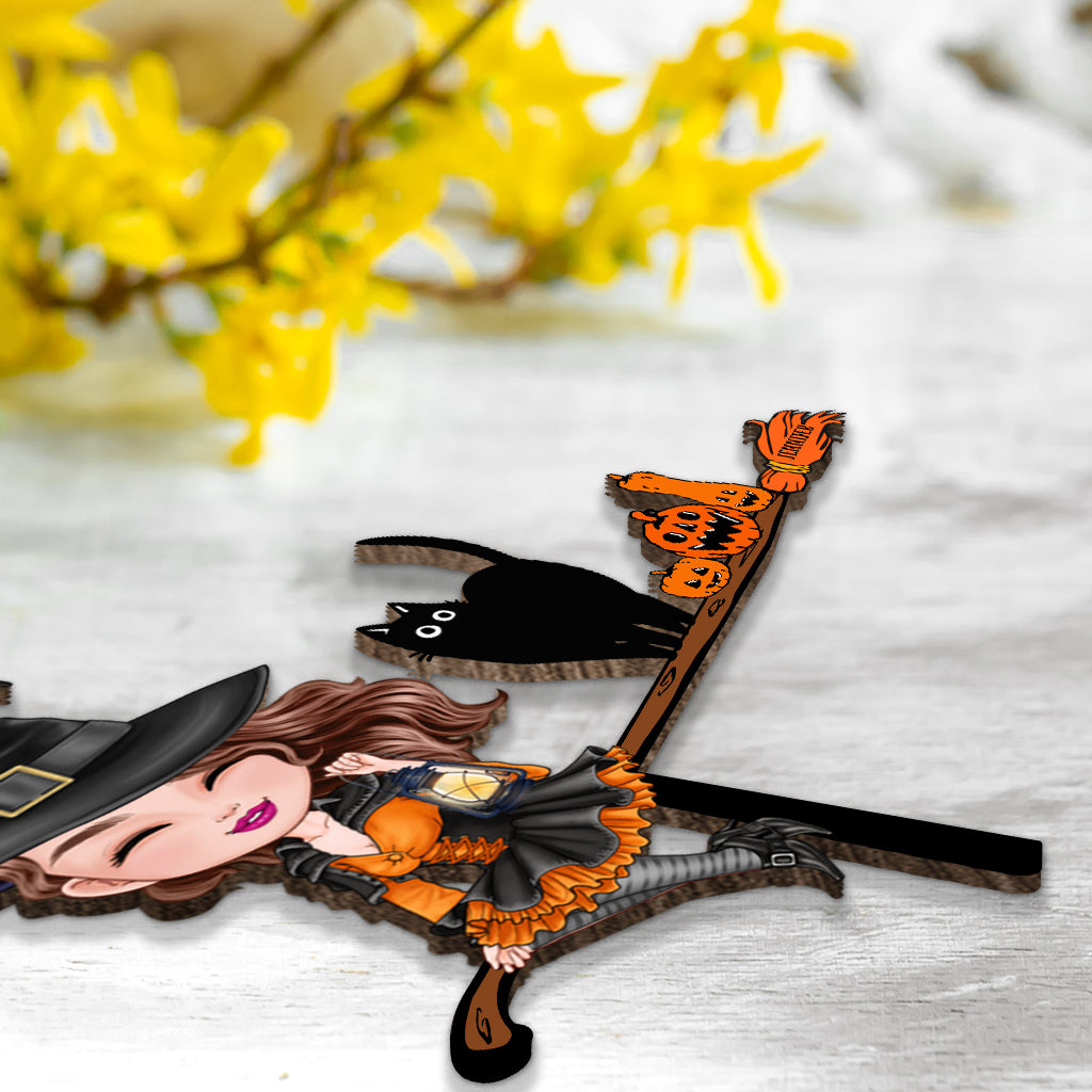 La sorcière est là - Décoration de cadre de porte sorcière personnalisée