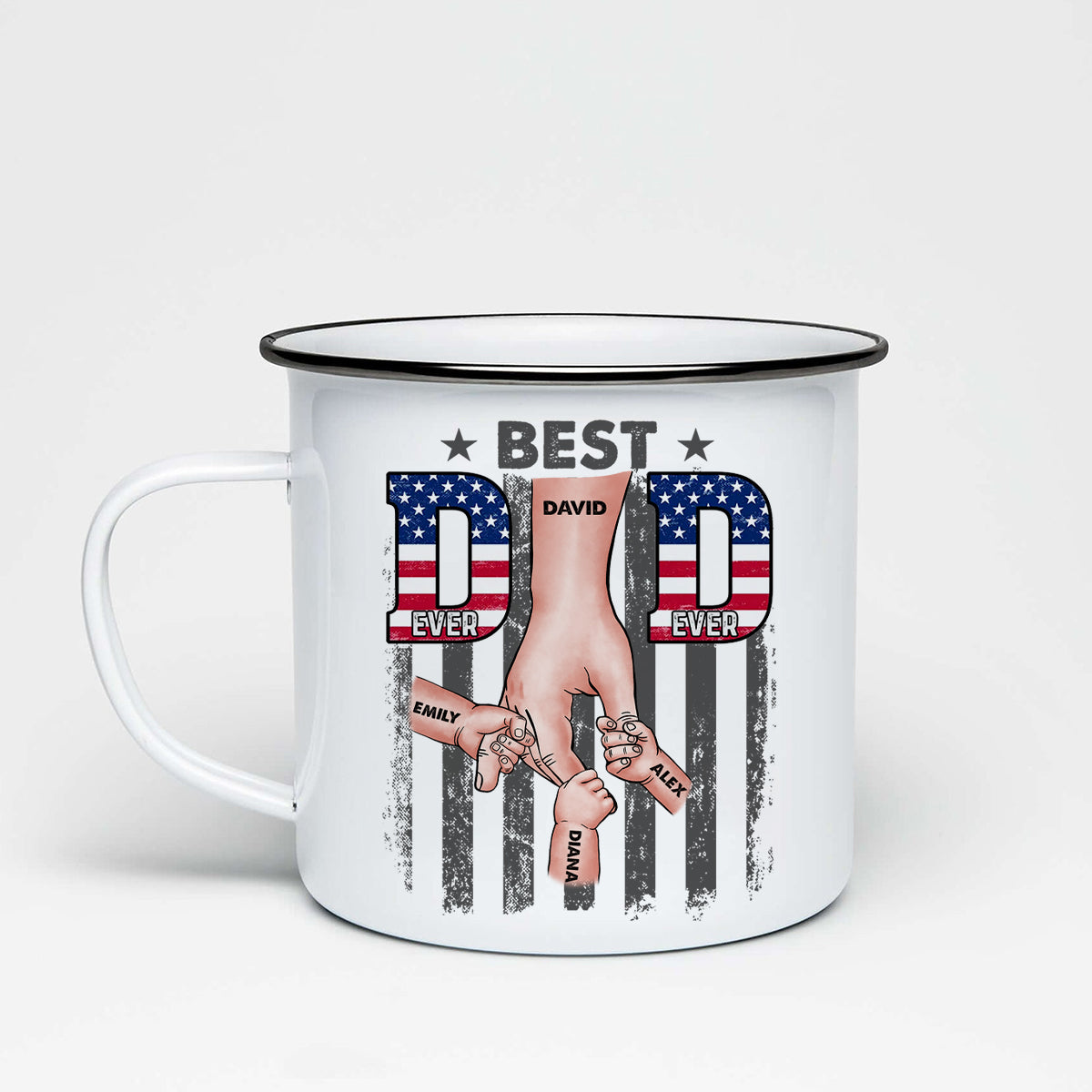 Meilleur papa du monde - Mug émaillé personnalisé « Meilleur papa du monde »