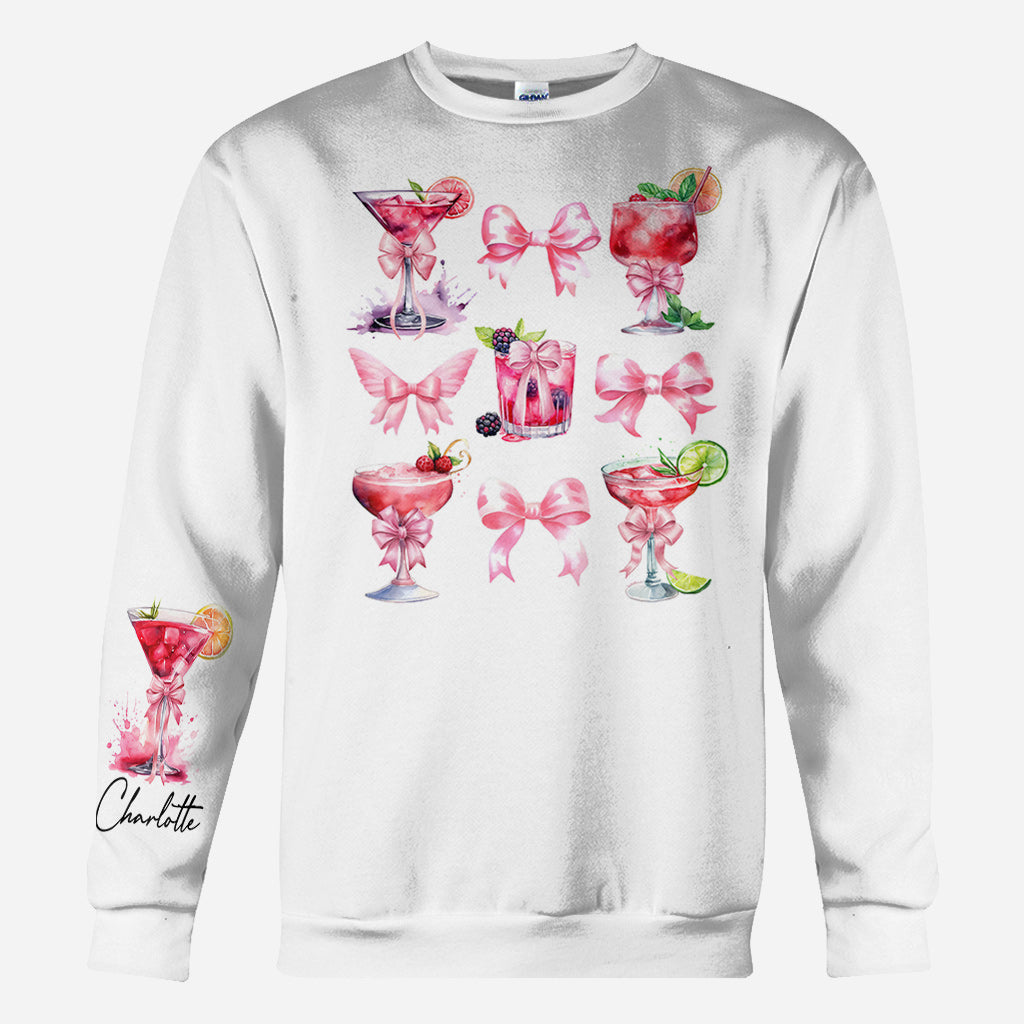 Économisez l'eau, buvez des cocktails, Coquette Girly - T-shirt personnalisé cocktail intégral