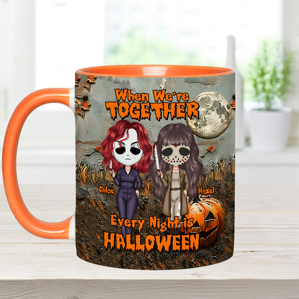 Quand on est ensemble, chaque soir c'est Halloween - Mug personnalisé pour meilleure amie
