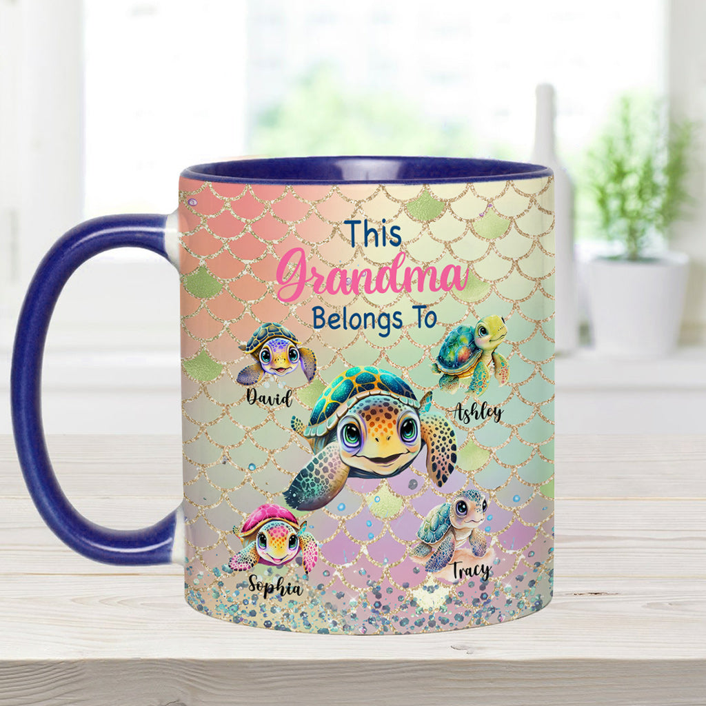 This Grandma Mom Belongs To - Personalized Grandma Accent Mug