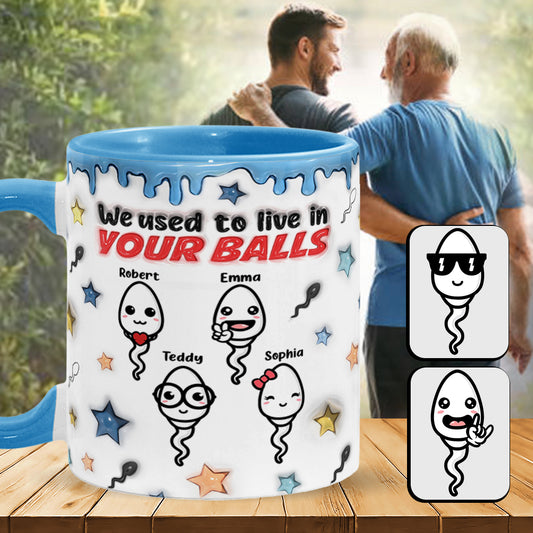 On vivait dans tes couilles - Mug personnalisé pour papa