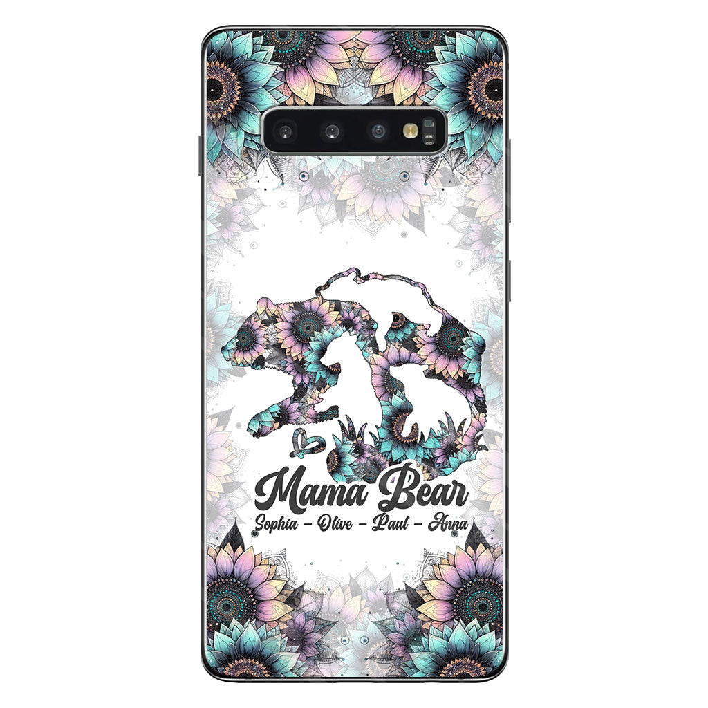 Coque de téléphone transparente personnalisée Maman Ours - Maman