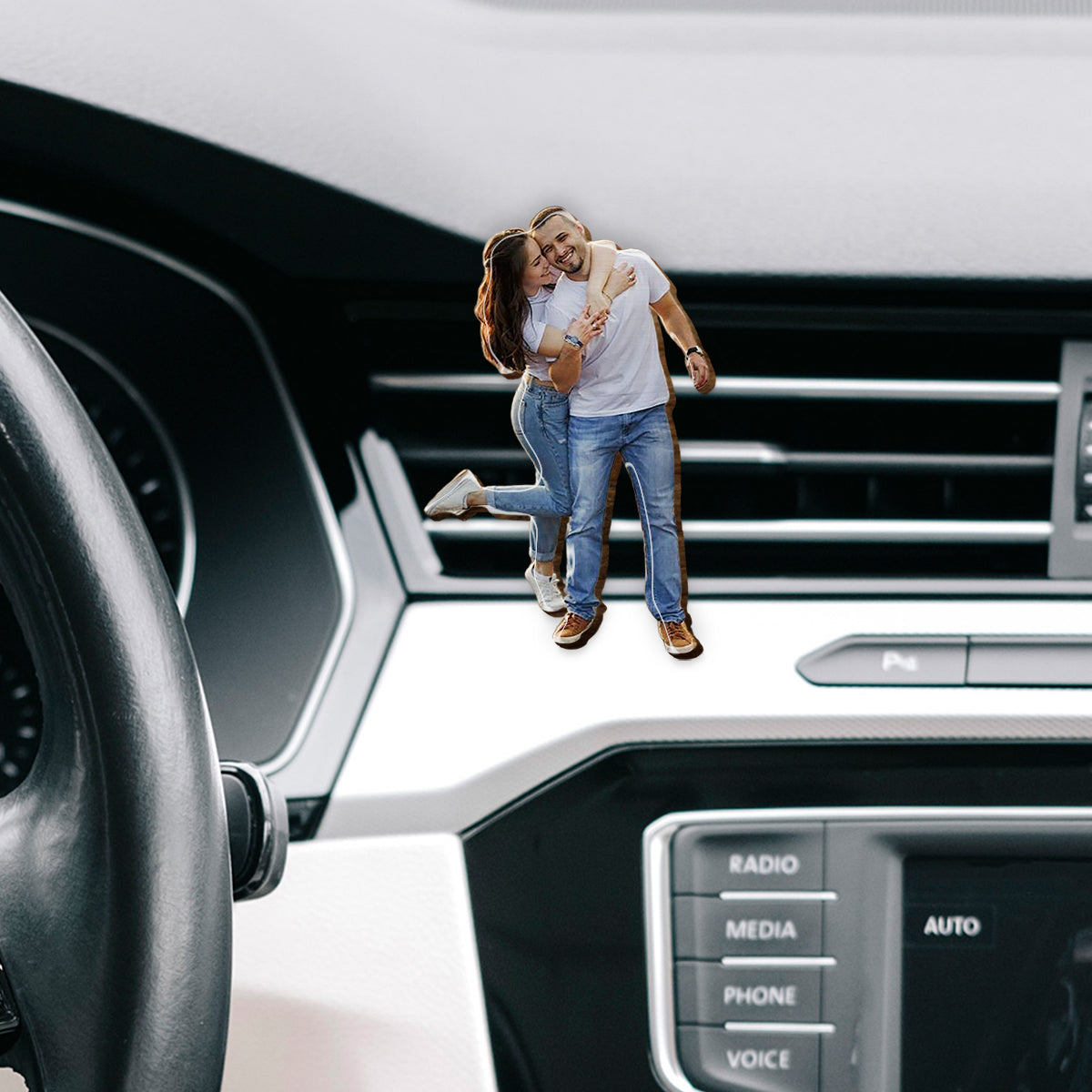 Je t'aime jusqu'à la lune et retour - Clip de pare-soleil de voiture personnalisé pour couple