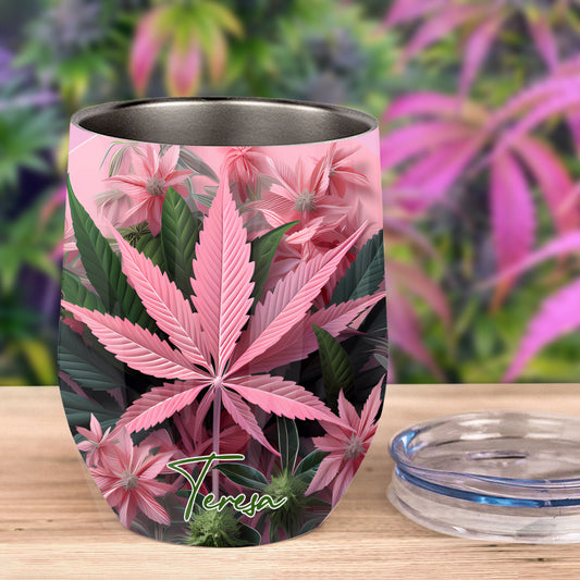 Pretty Lil' Pothead - Personalized Weed Wine Tumbler