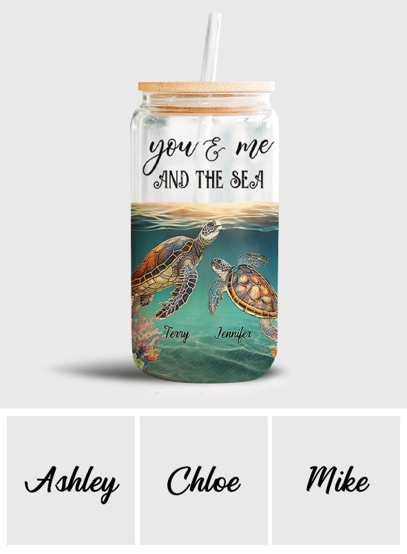 Toi, moi et la mer - Verre à canette personnalisé Tortue