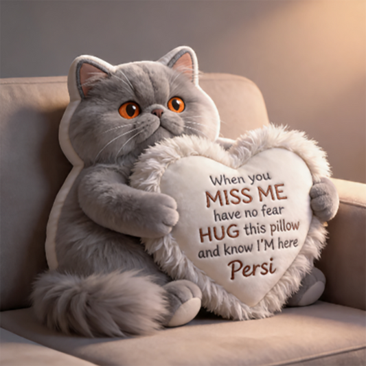 Coussin commémoratif personnalisé en fausse fourrure - À partir d'une photo - Quand tu me manques
