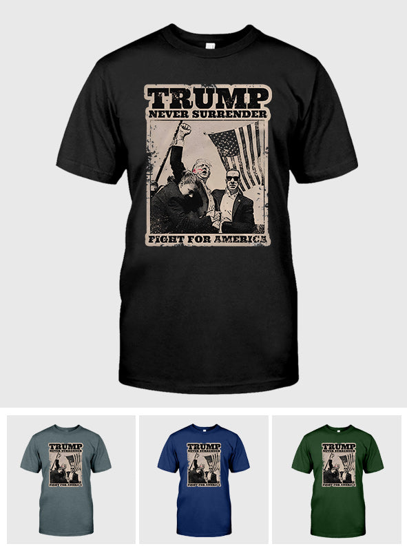 T-shirt « Never Surrender », T-shirt « Fight For America », T-shirt et sweat à capuche « Retro Rally »