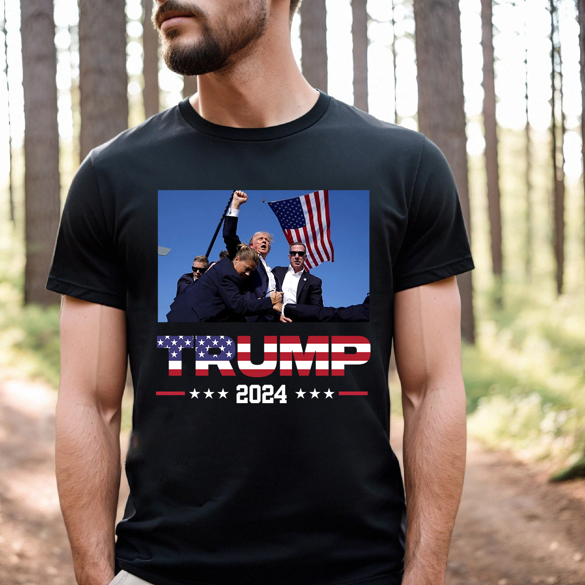 T-shirt « Never Surrender », T-shirt « Fight For America », T-shirt et sweat à capuche « Rallye 2024 »