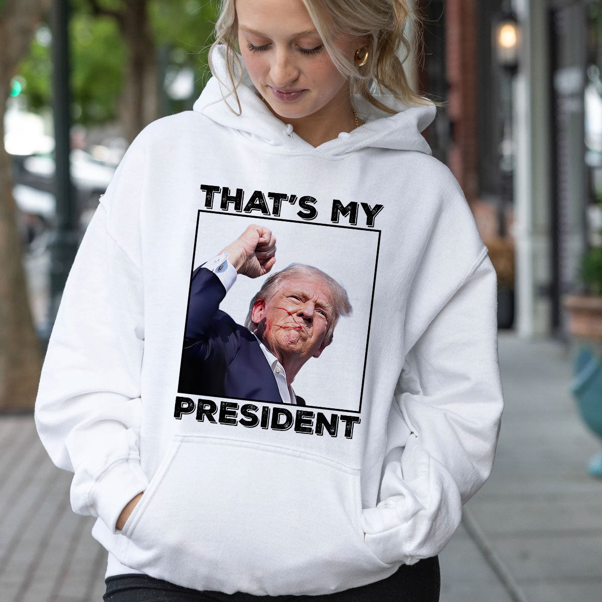 T-shirt « Pas aujourd’hui », T-shirt « Rendre sa grandeur à l’Amérique », T-shirt et sweat à capuche « Battez-vous ! »