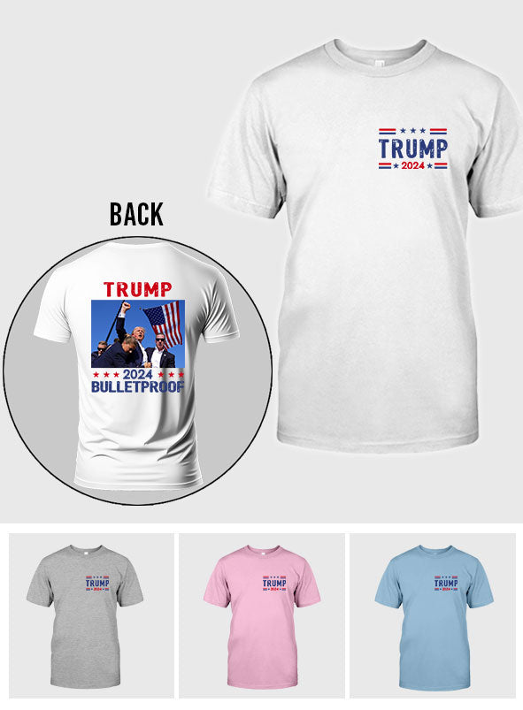 T-shirt pare-balles, T-shirt « Jamais de reddition », T-shirt « Luttons pour l'Amérique », T-shirt de rallye rétro, T-shirt « Combattons, combattons, combattons »