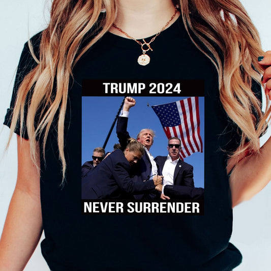 T-shirt Trmp Sh0t | Donald TRMP 2024 Never Surrender Shirt Mugsh*t Tee
 T-shirt et sweat à capuche