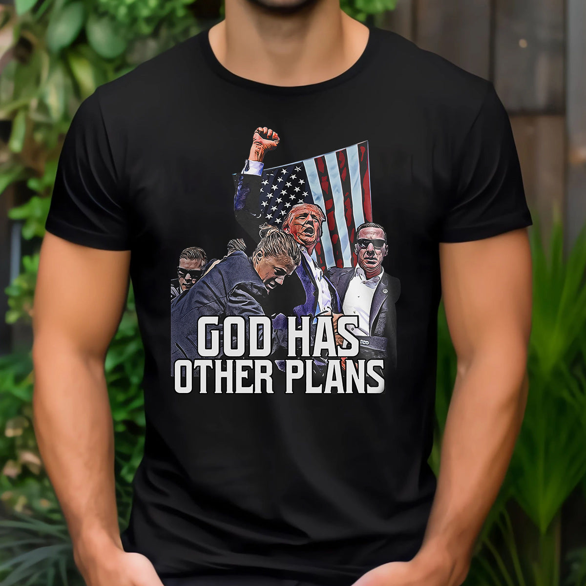 Dieu a d'autres plans, T-shirt « L'union fait la force », T-shirt « Ne jamais se rendre », T-shirt « Luttons pour l'Amérique », T-shirt « Rassemblement 2024 », T-shirt et sweat à capuche « Luttons, combattons, combattons »
