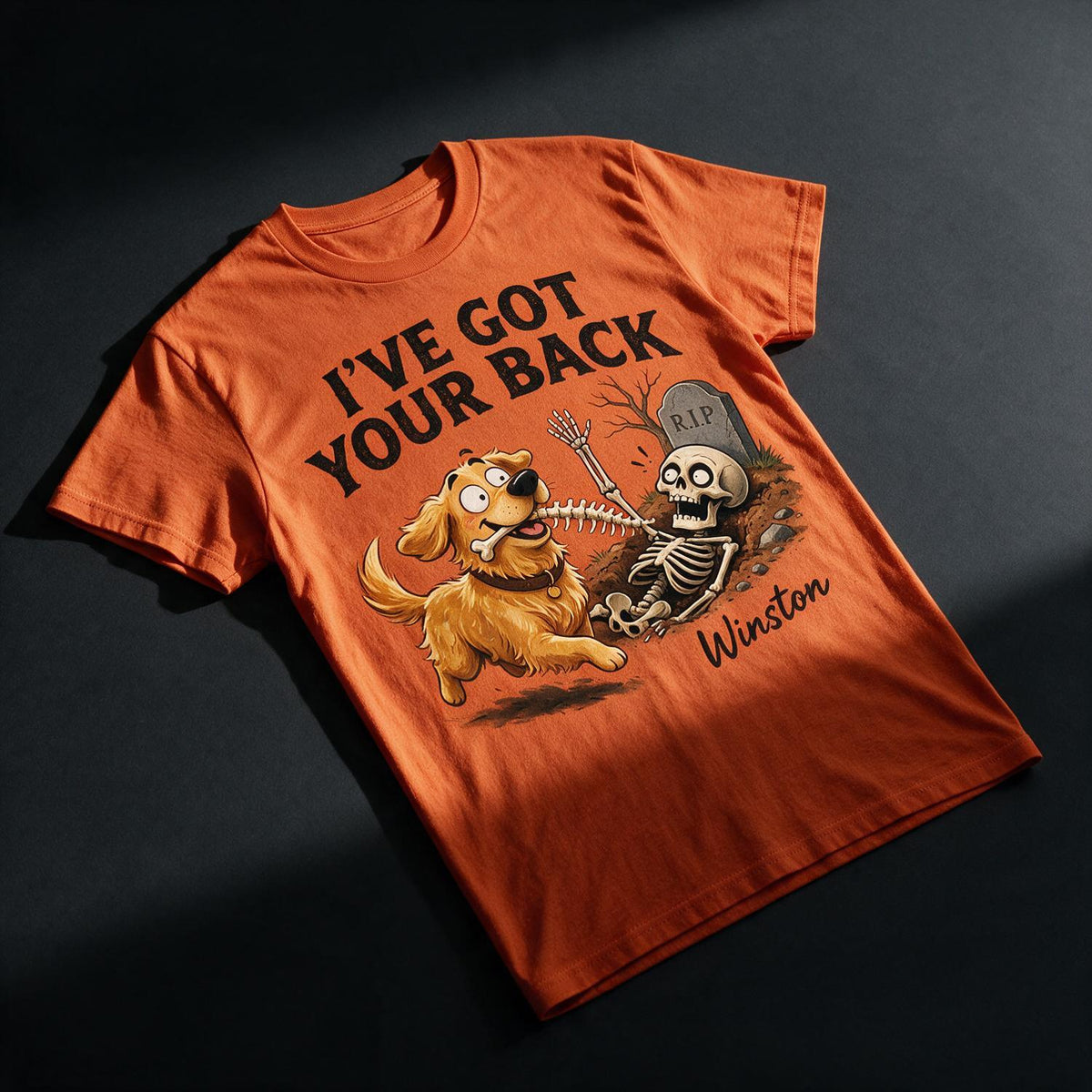 T-Shirt Personnalisé Halloween Golden Retriever, Cadeau Squelette Pour Amateurs de Chiens