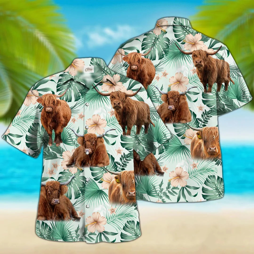 Chemise hawaïenne Highland Cow Lovers 0624