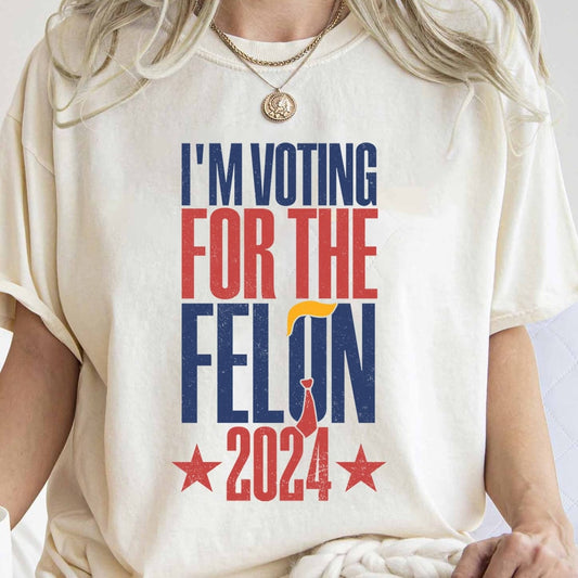 T-shirt « Je vote pour le criminel », T-shirt conservateur, T-shirt républicain pour l'élection de 2024, T-shirt humoristique, T-shirt et sweat à capuche pour l'élection présidentielle de 2024