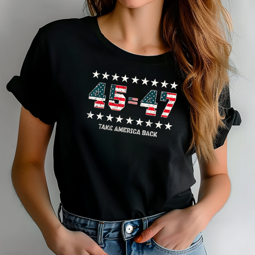 T-shirt Trump 45 47 Reprenons l'Amérique T-shirt Drapeau américain T-shirt Républicain T-shirt Votant MAGA 2024 T-shirt Élection Donald Trump T-shirt et Sweat à capuche