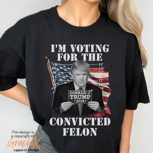 Je vote pour le criminel, T-shirt Trump président 2024, T-shirt MAGA, T-shirt de campagne Trump, Républicain 2024, T-shirt et sweat à capuche « Make America Great Again »