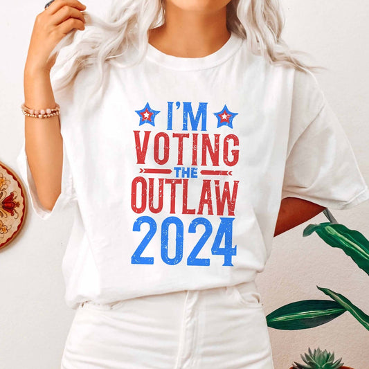 T-shirt « Je vote pour les couleurs hors-la-loi », T-shirt Élection 2024, T-shirt « Make America Great Again », T-shirt politique humoristique, T-shirt et sweat à capuche graphiques sarcastiques