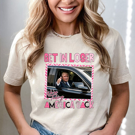 T-shirt « Montez, les nuls, on reprend l'Amérique ! », T-shirt sarcastique Trump, T-shirt « Trump 'Merica », Cadeau républicain, T-shirt du 4 juillet, T-shirt et sweat à capuche patriotiques