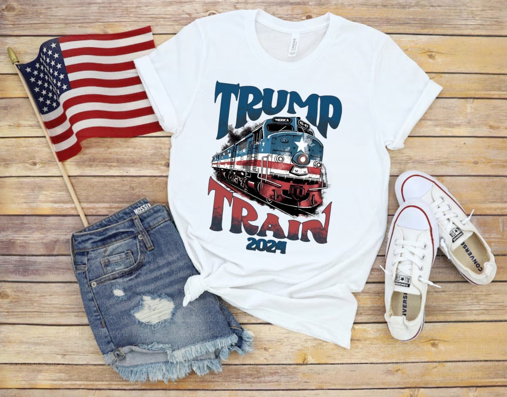 T-shirt « Trump Train », T-shirt « Trump 2024 », Donald Trump, T-shirt « Trump 2024 », Cadeau républicain, T-shirt et sweat à capuche politiques