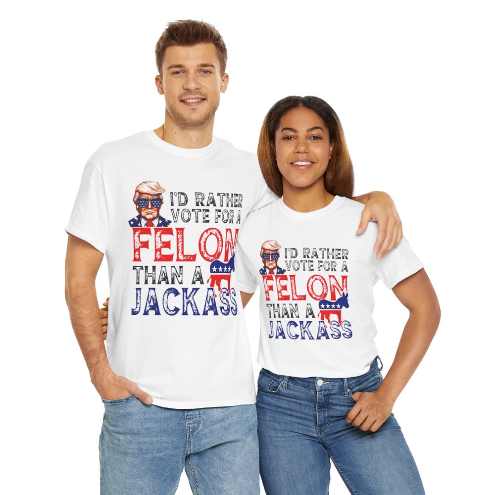 T-shirt « Je préfère voter pour un criminel plutôt que pour un imbécile », T-shirt Donald Trump, T-shirt et sweat à capuche unisexes Trump