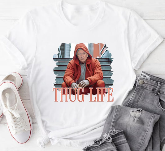 T-shirt « Donald Trump Thug Life », T-shirt humoristique « Trump 2024 », T-shirt sarcastique « Trump », T-shirt politique, T-shirt et sweat à capuche unisexe républicain