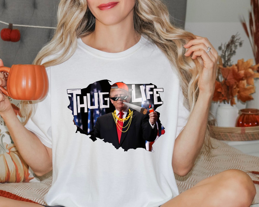 T-shirt « Thug Life Trump », T-shirt républicain sarcastique, T-shirt « Thug Life » musique country, T-shirt élections américaines, T-shirt et sweat à capuche « Trump 2024 ».