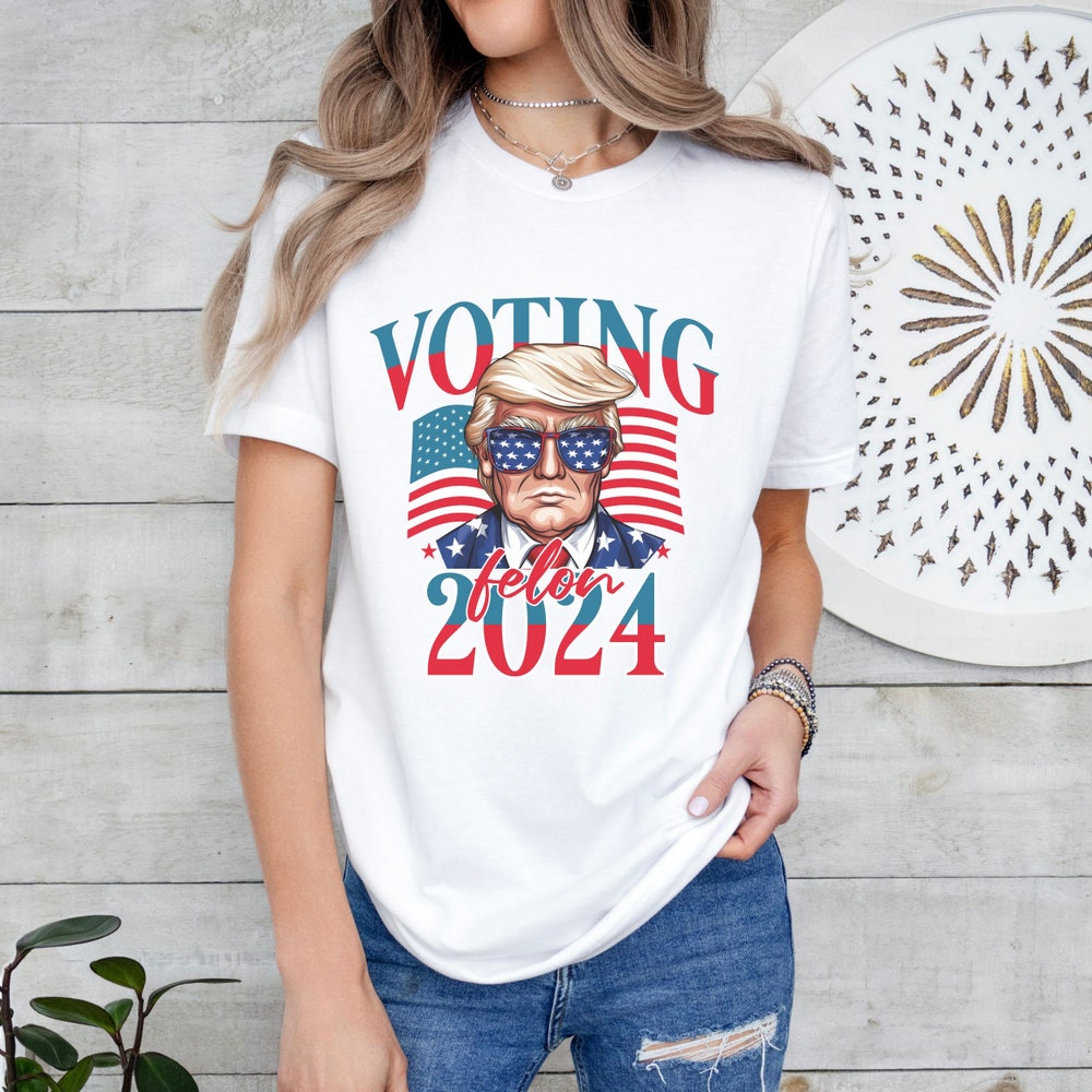 T-shirt « Votez pour un criminel 2024 », T-shirt Trump, T-shirt élections 2024, T-shirt « Soutenez Trump », T-shirt et sweat à capuche « Votez pour un criminel »