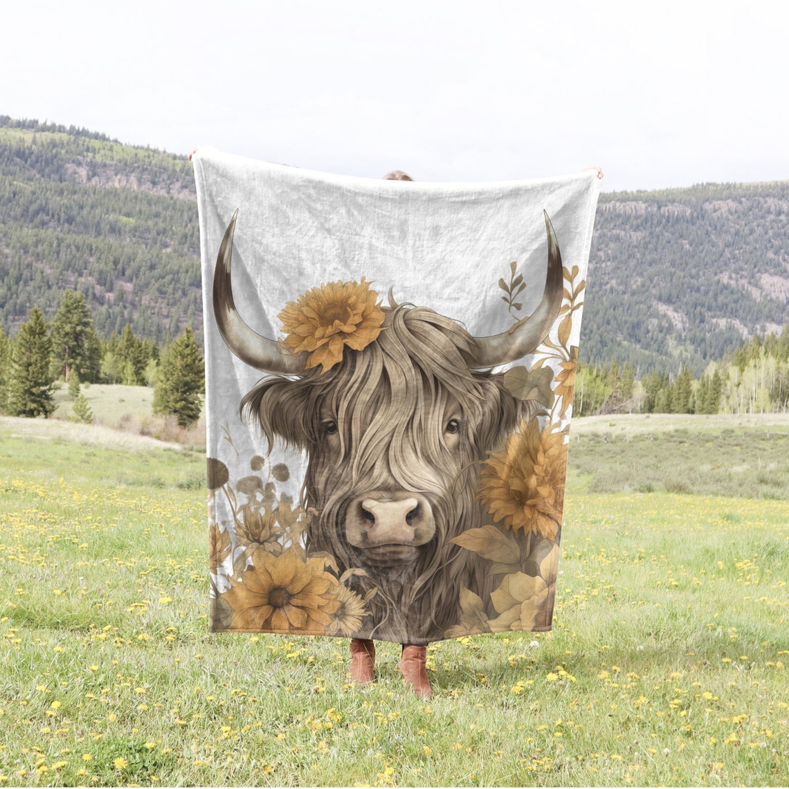 Couverture pour amoureux des vaches des Highlands 0624
