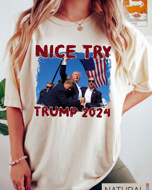 Joli t-shirt « TRY TMP 2024 », T-shirts de rassemblement de Donald Trump, Je combattrai Trump, Je soutiens Trump, Rendre sa grandeur à l'Amérique, T-shirt Donald Trump
 T-shirt et sweat à capuche