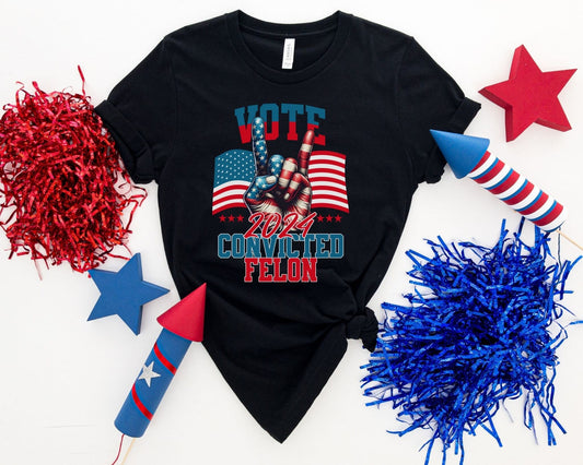 T-shirt « Votez criminel condamné 2024 », T-shirt « Votez », T-shirts électoraux, T-shirt politique, T-shirt élection présidentielle 2024, T-shirts et sweat à capuche Trump