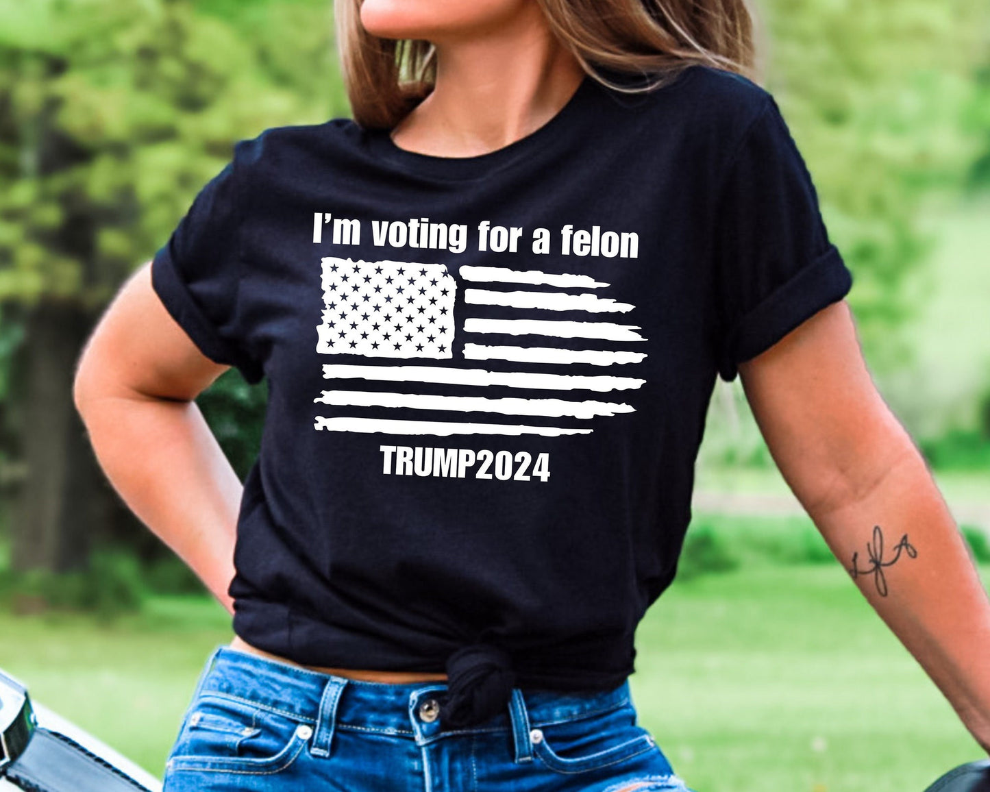 T-shirt Trump FeI0n (PNG), T-shirt « Votez pour une FeI0n », T-shirt Trump Merica, T-shirt Trump 2024, T-shirt et sweat à capuche Donald Trump avec drapeau américain