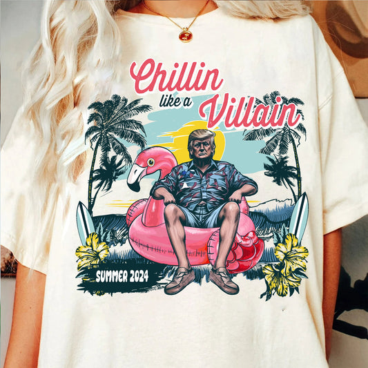 T-shirt « Chillin Like A Villain Trump », T-shirt Élection 2024, T-shirt « Donald Trump Gu!Ity », T-shirt « Trump Verdict », T-shirt « Trump Été 2024 », T-shirt et sweat à capuche « Meme Trump »