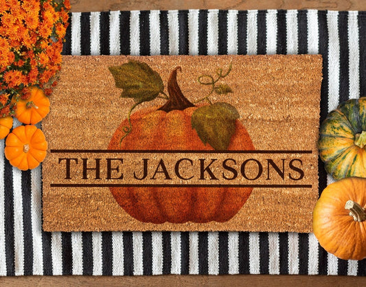 Fall Welcome Door Mat, Autumn Themed Welcome Doormat Halloween Doormat 0924