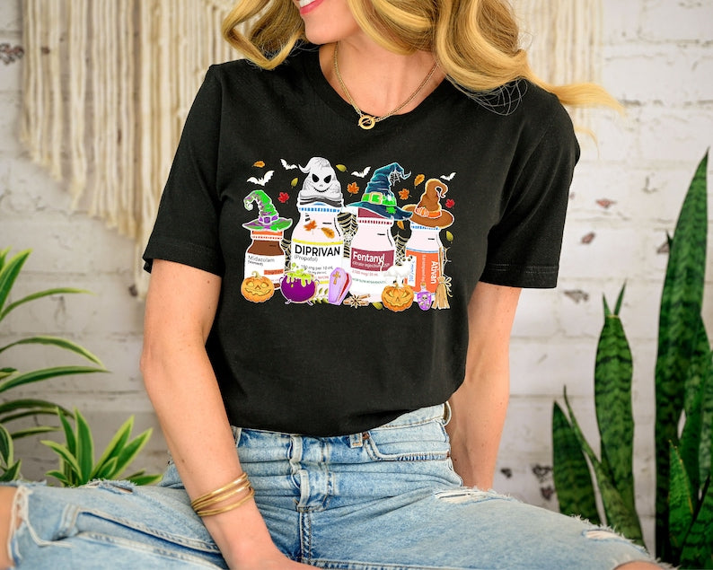 T-shirt d'Halloween pour infirmière urgentiste, T-shirt d'Halloween pour infirmière des urgences, T-shirt et sweat à capuche d'Halloween pour infirmière citrouille fantôme 0924