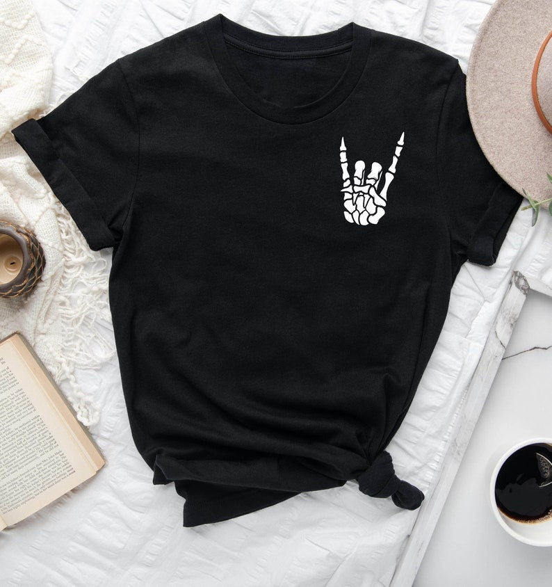Funny Skeleton Hand Rock Halloween Halloween T-shirt & Hoodie 0924