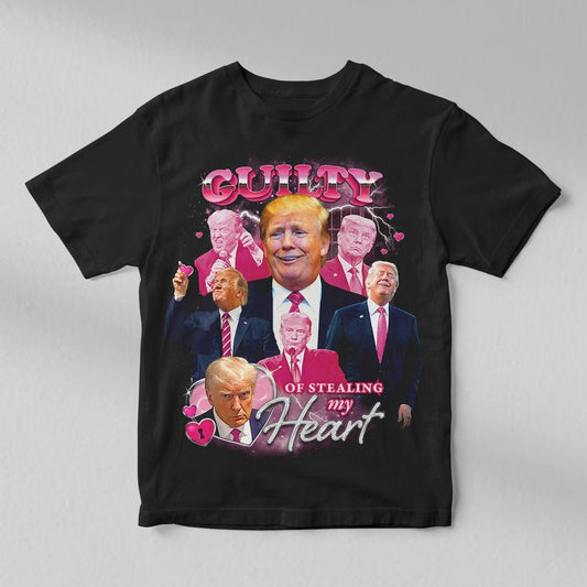 T-shirt et sweat à capuche « Donald Trump coupable d'avoir volé mon cœur », style rétro, avec photo d'identité judiciaire.