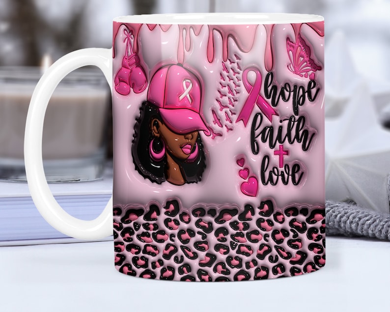 Mug Femme Noire Cancer du Sein Mug Sensibilisation au Cancer du Sein 0924