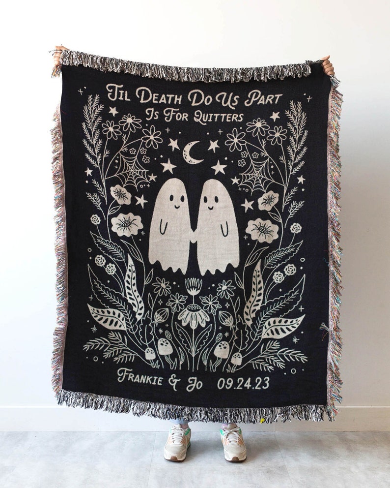 Halloween Ghost Couples Blanket - Personalized Halloween Blanket 0924