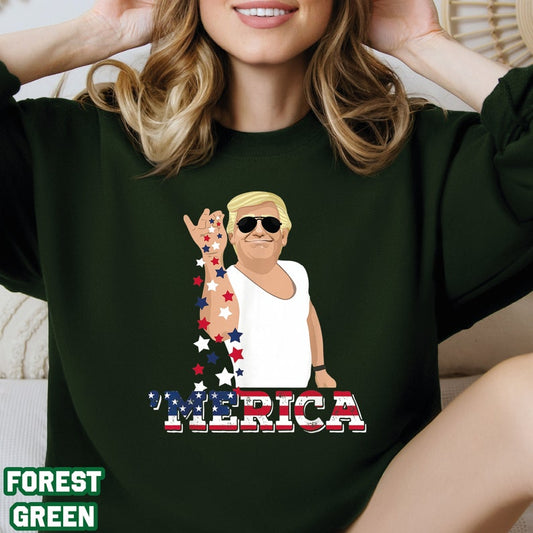 T-shirt Trumpmugshot, T-shirt Donald Trump Merica, Cadeaux humoristiques Trump, T-shirt et sweat à capuche politiques
