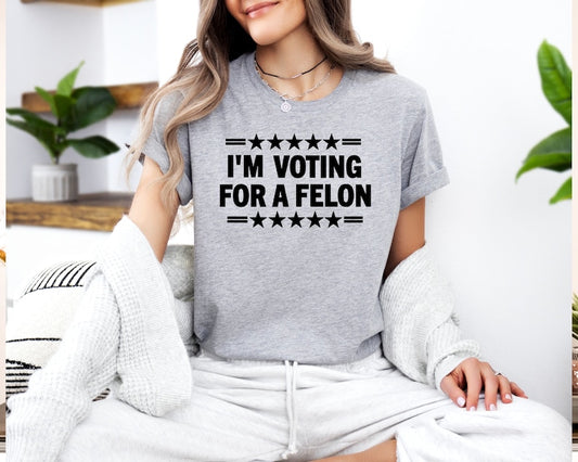 T-shirt « Trump condamné pour crime », T-shirt « Je vote pour un criminel », T-shirt « Coupable », T-shirt et sweat à capuche Trump 2024