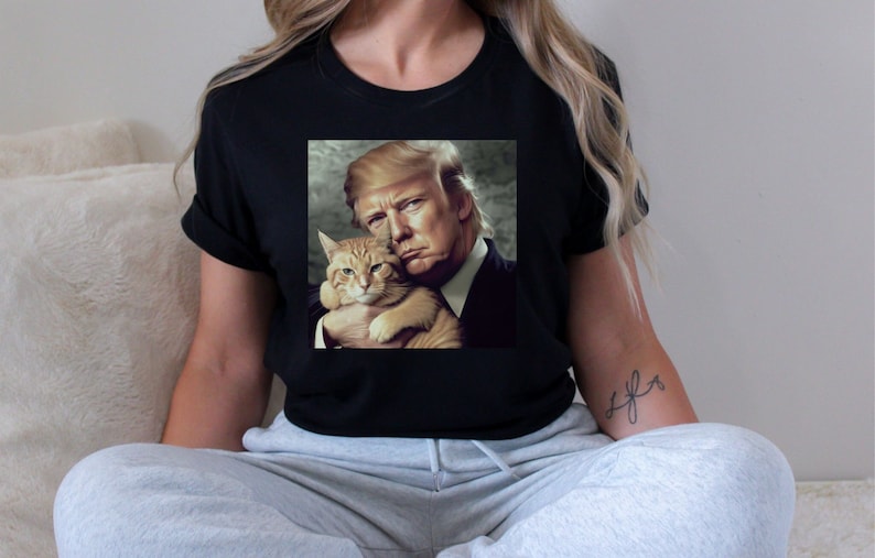 T-shirt et sweat à capuche Trump et chat 0924