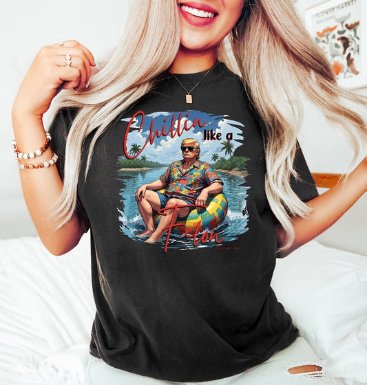T-shirt « Chillin Like a Felon », T-shirt humoristique Trump, T-shirt Trump Été 2024, T-shirt patriotique du 4 juillet, T-shirt conservateur, T-shirt et sweat à capuche Trump