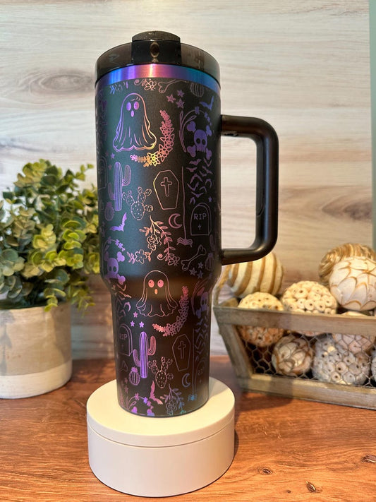 Halloween Doodles Tumbler Halloween Tumbler With Handle 0924