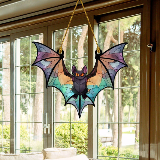 Ornement chauve-souris suspendu en acrylique, attrape-soleil chauve-souris à suspendre à la fenêtre pour Halloween, attrape-soleil à suspendre à la fenêtre pour Halloween 0924 