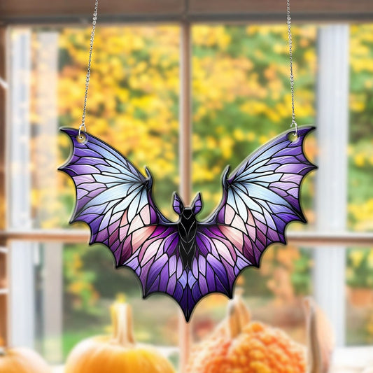 Attrape-soleil chauve-souris en acrylique à suspendre à la fenêtre - Décoration d'Halloween 0924 